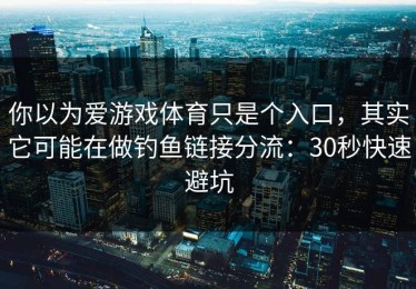 你以为爱游戏体育只是个入口，其实它可能在做钓鱼链接分流：30秒快速避坑