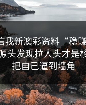 有人私信我新澳彩资料“稳赚”链接，我追到源头发现拉人头才是核心：别把自己逼到墙角