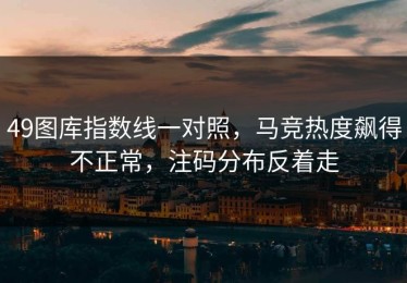 49图库指数线一对照，马竞热度飙得不正常，注码分布反着走