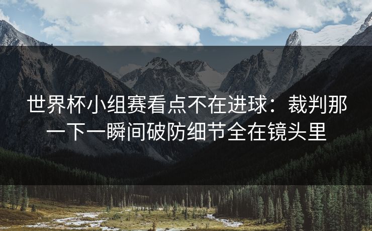 世界杯小组赛看点不在进球：裁判那一下一瞬间破防细节全在镜头里