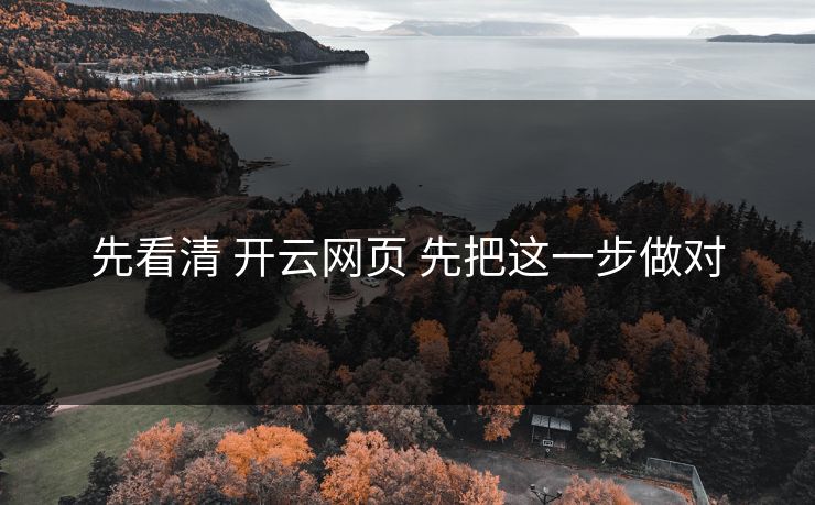 先看清 开云网页 先把这一步做对